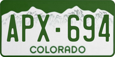 CO license plate APX694