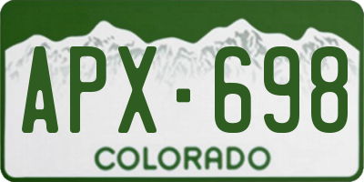 CO license plate APX698