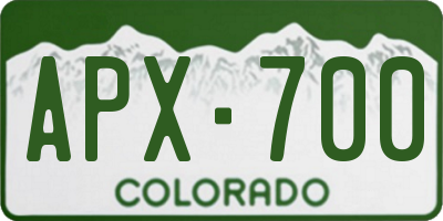 CO license plate APX700