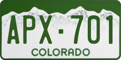 CO license plate APX701
