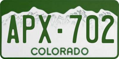 CO license plate APX702