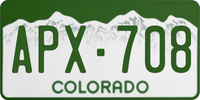 CO license plate APX708