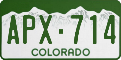 CO license plate APX714