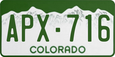 CO license plate APX716
