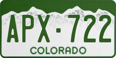 CO license plate APX722