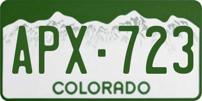 CO license plate APX723
