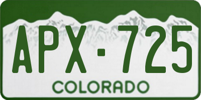 CO license plate APX725