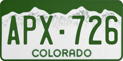 CO license plate APX726