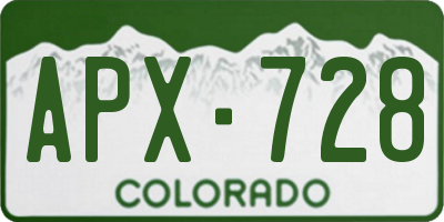 CO license plate APX728