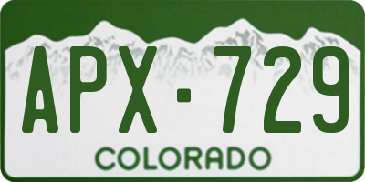 CO license plate APX729