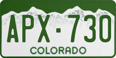 CO license plate APX730