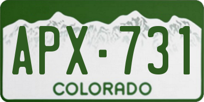 CO license plate APX731