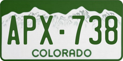CO license plate APX738
