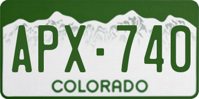 CO license plate APX740