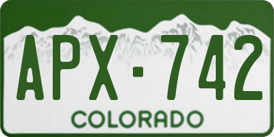 CO license plate APX742