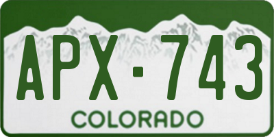 CO license plate APX743
