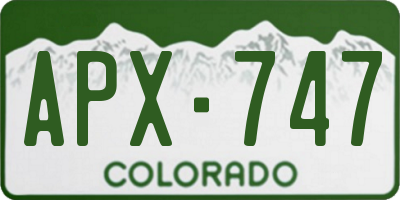 CO license plate APX747