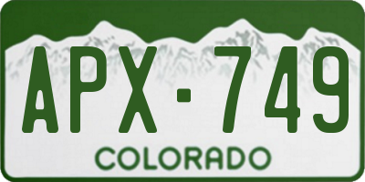 CO license plate APX749