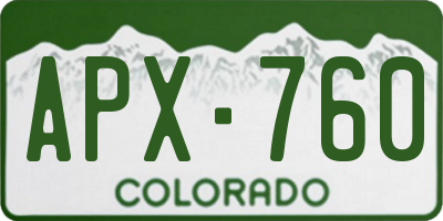 CO license plate APX760