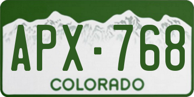 CO license plate APX768