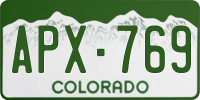 CO license plate APX769