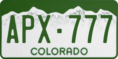 CO license plate APX777