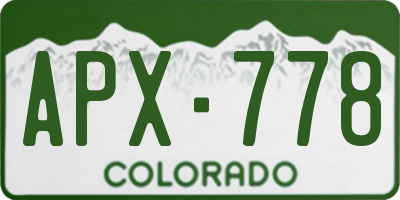CO license plate APX778