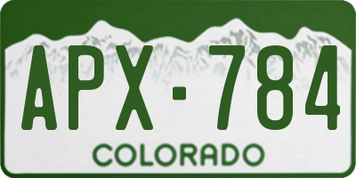 CO license plate APX784