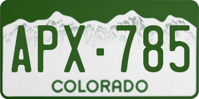 CO license plate APX785
