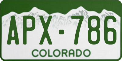 CO license plate APX786
