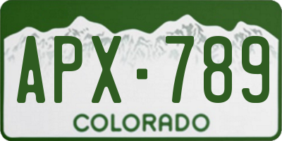 CO license plate APX789