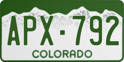 CO license plate APX792
