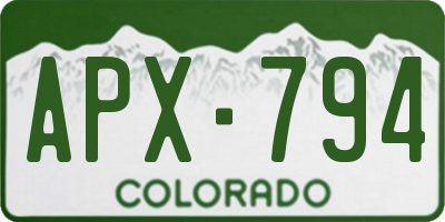 CO license plate APX794