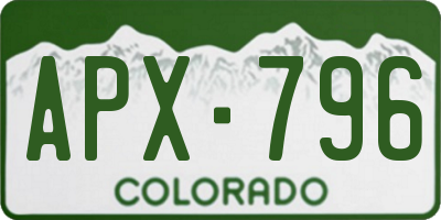 CO license plate APX796