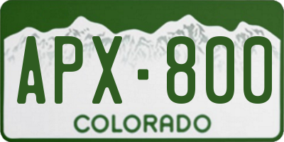 CO license plate APX800