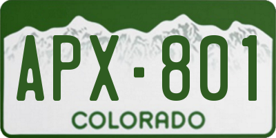 CO license plate APX801