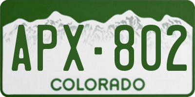CO license plate APX802