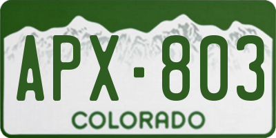 CO license plate APX803