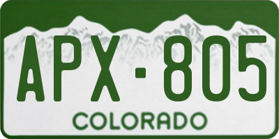 CO license plate APX805