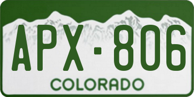 CO license plate APX806