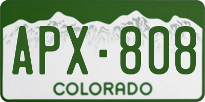 CO license plate APX808