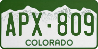 CO license plate APX809