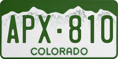CO license plate APX810