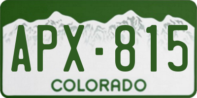 CO license plate APX815