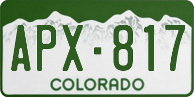 CO license plate APX817