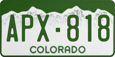 CO license plate APX818