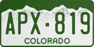CO license plate APX819