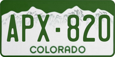 CO license plate APX820