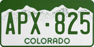 CO license plate APX825