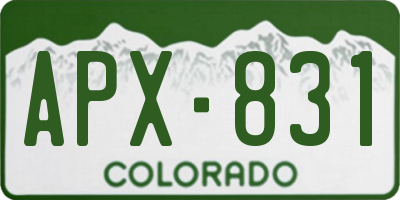 CO license plate APX831